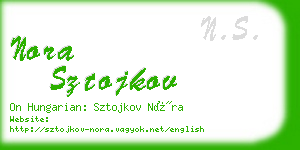 nora sztojkov business card